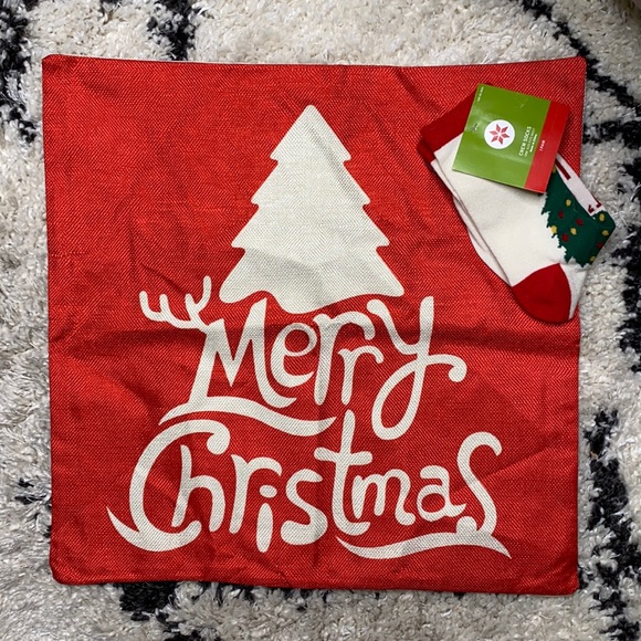 Merry Christmas Canvas Pillow Cover 17.5 X 17.5 - Picture 1 of 6